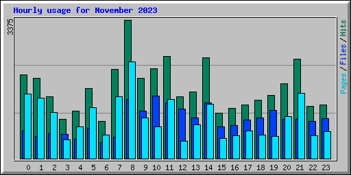 Hourly usage for November 2023